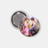 Freunde und Blume Magnet (Vorderseite/Rückseite)