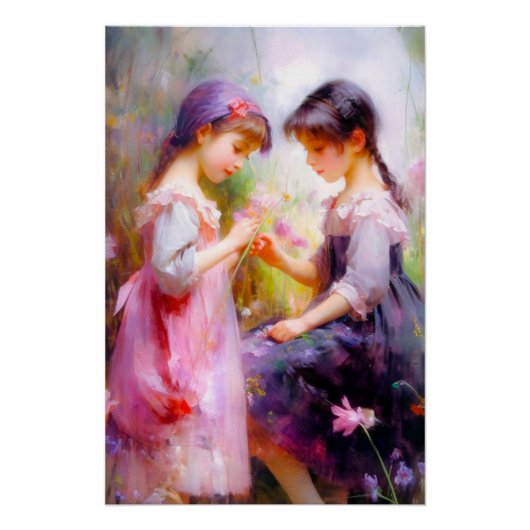 Freunde und Blumen  Poster (Vorderseite)