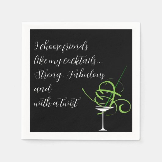 Freunde und Cocktails - Fun Cocktail Napkins Serviette (Vorderseite)