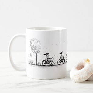 Freunde und Fahrrad Kaffeetasse