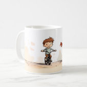 Freunde und Fahrrad Kaffeetasse (Vorderseite Links)