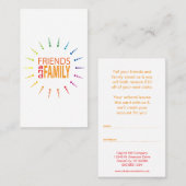 Freunde und Familie rainbowBurst Empfehlungskarte (Vorne/Hinten)