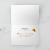 Freunde und Familie sind Segnungen am Erntedank Karte (Innenseite)