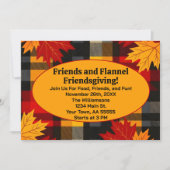 Freunde und Flannel Friendsgiving Karierte Einladu Einladung (Vorderseite)