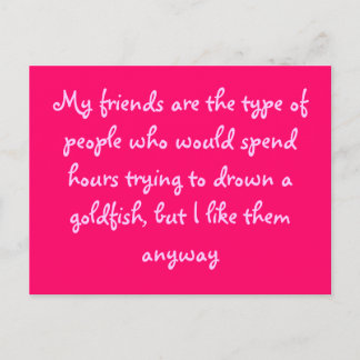Freunde und Goldfish Postkarte