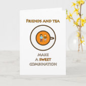 Freunde und Tee - eine süße Kombination - Teesloga Karte (Gelbe Blume)