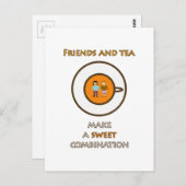 Freunde und Tee machen eine süße Kombination (2) Postkarte (Vorne/Hinten)