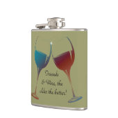 Freunde und Wein, älter, das besseres, Flachmann (Links)