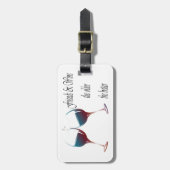 Freunde und Wein je älter, je besser, Gepäckanhänger (Vorderseite vertikal)