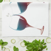 Freunde und Wein je älter, je besser, Geschirrtuch (Gefaltet)