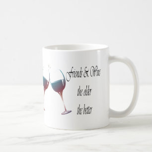Freunde und Wein je älter, je besser, Kaffeetasse