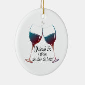 Freunde und Wein, je älter, je besser, Keramikornament (Rechts)