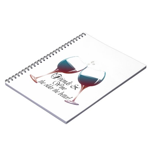 Freunde und Wein, je älter, je besser, Notizblock (Linke Seite)