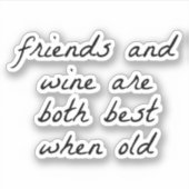 Freunde und Wein-Vinyl-Aufkleber nach Maß Aufkleber (Vorderseite)
