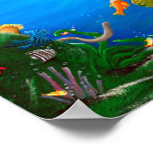 Freunde unter Wasser | Little Mermaid Kinderzimmer Poster (Ecke)