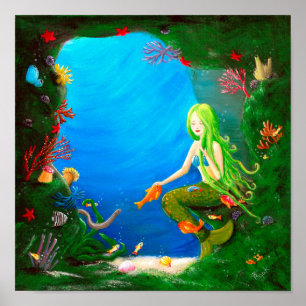 Freunde unter Wasser   Little Mermaid Kinderzimmer Poster