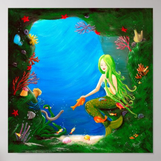 Freunde unter Wasser | Little Mermaid Kinderzimmer Poster (Vorne)