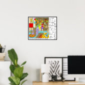 Freunde versteckte Objekte Puzzle Poster (Heimbüro)