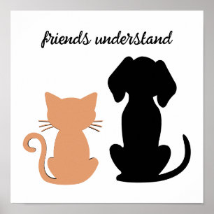 Freunde verstehen Hunde als Besties Poster