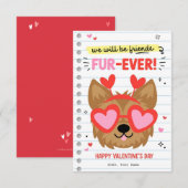 Freunde Vierer-Hunde-Kinder-Klassenzimmer Valentin Einladung (Vorne/Hinten)