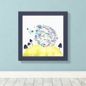 Freunde von Clementine | Folk Art Hedge Hog Leinwanddruck (Insitu (Holzboden))