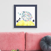 Freunde von Clementine | Folk Art Hedge Hog Leinwanddruck (Insitu (Wohnzimmer))