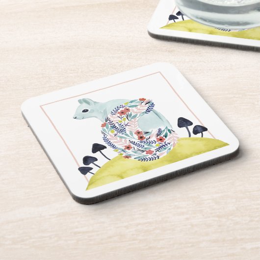 Freunde von Clementine | Volkskunsthörnchen Getränkeuntersetzer (Linke Seite)