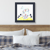 Freunde von Clementine | Volkskunsthörnchen Leinwanddruck (Insitu (Schlafzimmer))