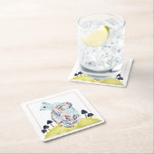 Freunde von Clementine | Volkskunsthörnchen Rechteckiger Pappuntersetzer (Vor Ort)