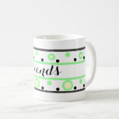 Freunde von Green Cream Polka Dots Kaffeetasse (VorderseiteRechts)