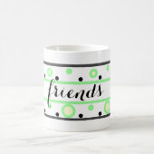 Freunde von Green Cream Polka Dots Kaffeetasse (Mittel)