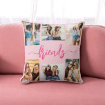 Freunde von Hot Pink Freundschaft 6 Foto Collage G Kissen<br><div class="desc">Das Wesen der Freundschaft mit dem Hot Pink Friendship Friends 6 Foto Collage Geschenkkissen sammeln. Dieses personalisierte Kissen besticht durch ein lebhaftes, heiß rosa Design und eine wunderschön gestaltete Collage aus sechs hochgeschätzten Fotos, die unvergessliche Momente mit Ihren nahen Freunden feiern. Es ist aus hochwertigen Materialien gefertigt und verleiht jedem...</div>