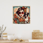 Freunde von Mädchen und Hunden Poster (Küche)