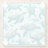 Freunde von Meeresschildkröten Glasuntersetzer (Rückseite)