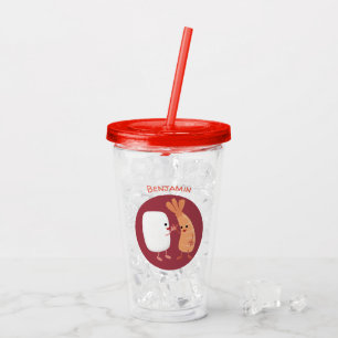 Freunde von niedlichem Sushi-Reis Cartoon Acryltrinkbecher