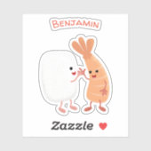 Freunde von niedlichem Sushi-Reis Cartoon Aufkleber (Blatt)