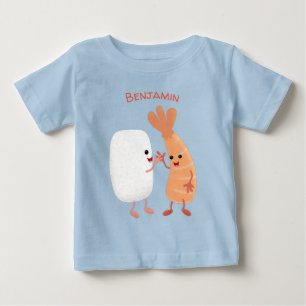 Freunde von niedlichem Sushi-Reis Cartoon Baby T-shirt