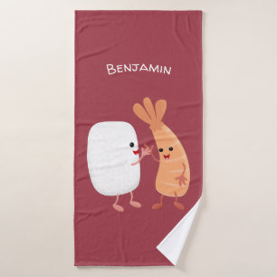 Freunde von niedlichem Sushi-Reis Cartoon Badhandtuch Set