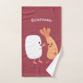 Freunde von niedlichem Sushi-Reis Cartoon Badhandtuch Set (Handtuch)