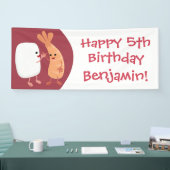 Freunde von niedlichem Sushi-Reis Cartoon Banner (Messe)