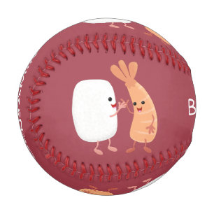 Freunde von niedlichem Sushi-Reis Cartoon Baseball