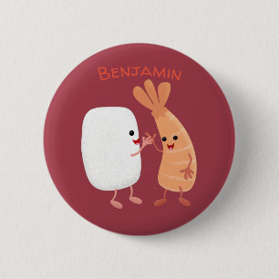 Freunde von niedlichem Sushi-Reis Cartoon Button