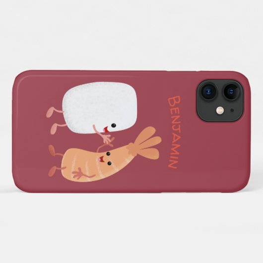 Freunde von niedlichem Sushi-Reis Cartoon Case-Mate iPhone Hülle (Rückseite (Horizontal))