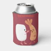 Freunde von niedlichem Sushi-Reis Cartoon Dosenkühler (Kanne Rückseite)