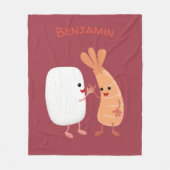 Freunde von niedlichem Sushi-Reis Cartoon Fleecedecke (Vorderseite)