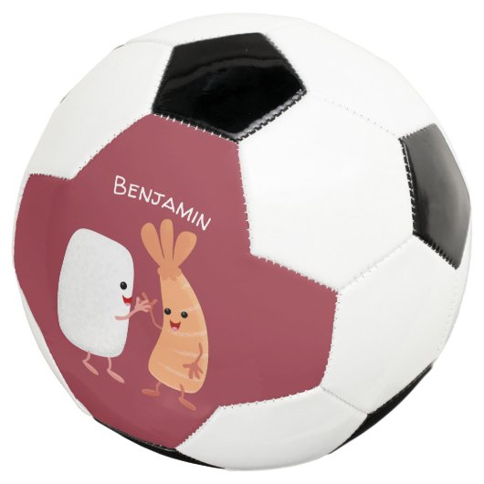 Freunde von niedlichem Sushi-Reis Cartoon Fußball (Dreiviertel)