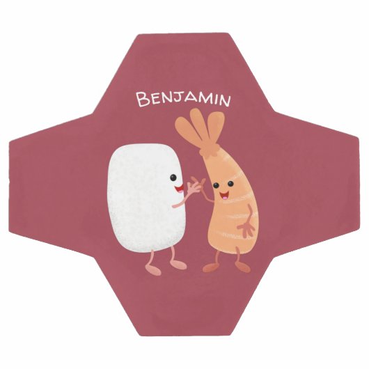 Freunde von niedlichem Sushi-Reis Cartoon Fußball (Flach)