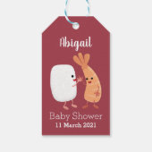 Freunde von niedlichem Sushi-Reis Cartoon Geschenkanhänger (Rückseite)