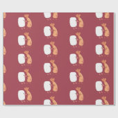 Freunde von niedlichem Sushi-Reis Cartoon Geschenkpapier (Flach)