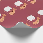 Freunde von niedlichem Sushi-Reis Cartoon Geschenkpapier (Ecke)